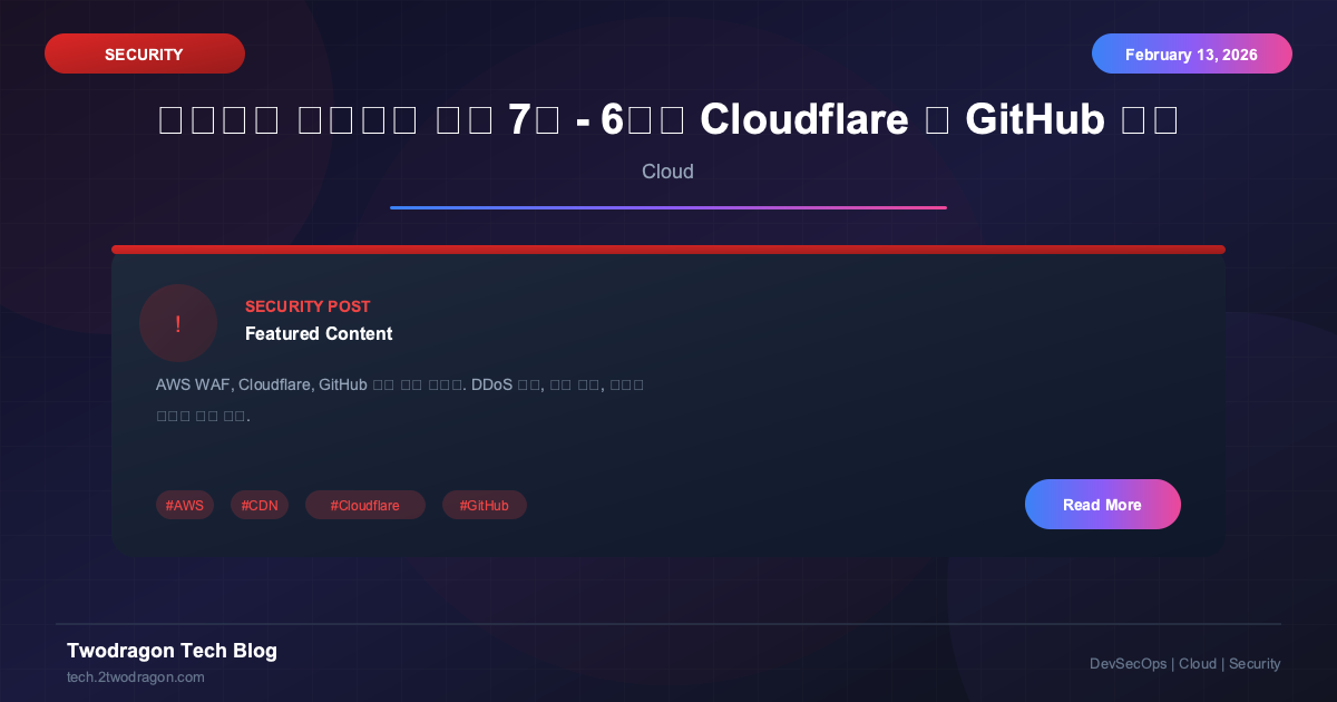 클라우드 시큐리티 과정 7기 - 6주차 Cloudflare 및 GitHub 보안
