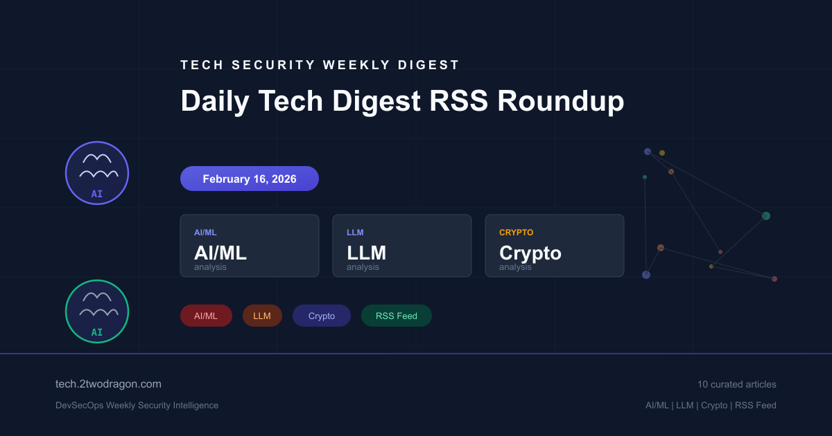 2026년 2월 16일 데일리 테크 다이제스트: LLM 추론 최적화, Windows 네이티브 개발, 크립토 시장 신호