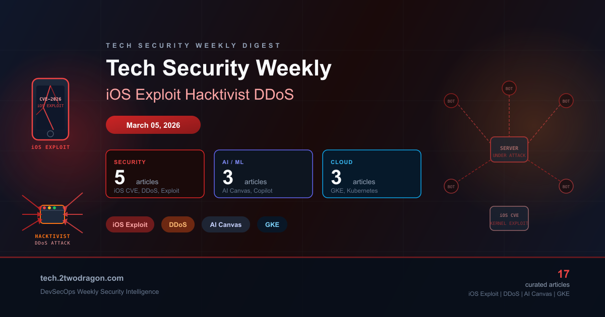 기술·보안 주간 다이제스트: Coruna iOS 익스플로잇 킷과 핵티비스트 DDoS 급증