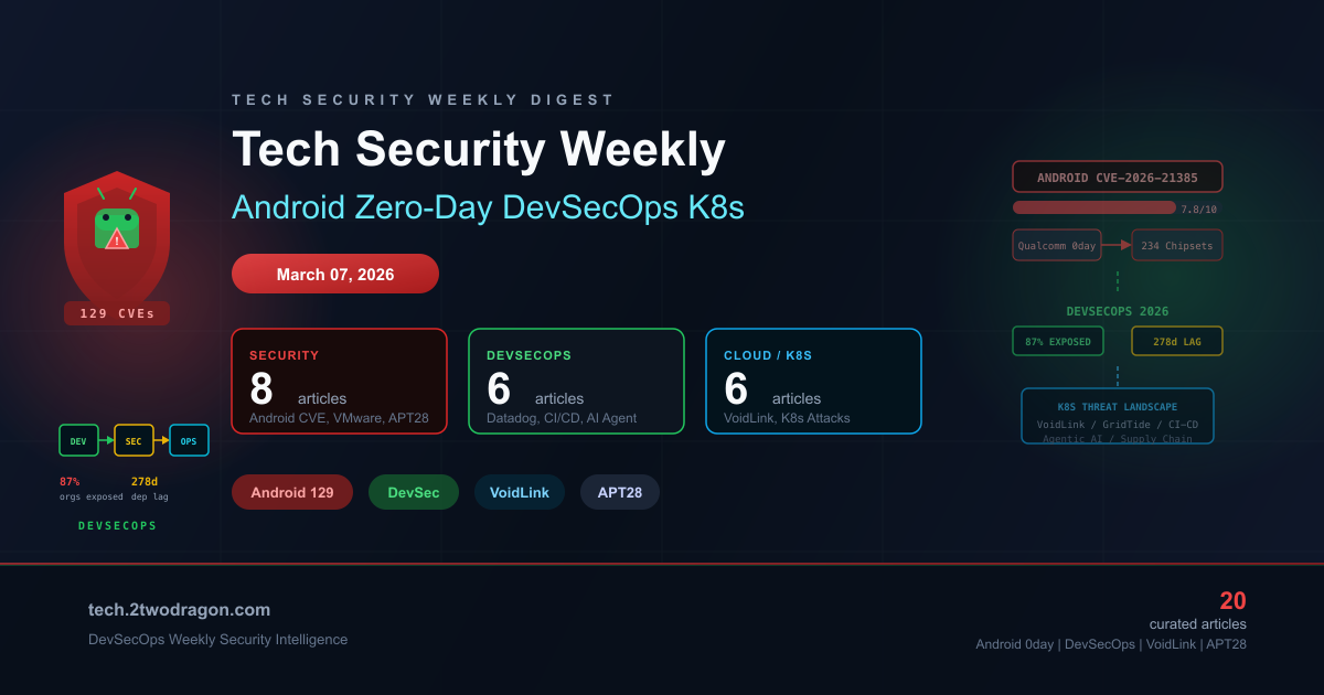 기술·보안 주간 다이제스트: Android 129개 취약점, DevSecOps 보안 부채, K8s 공격 급증